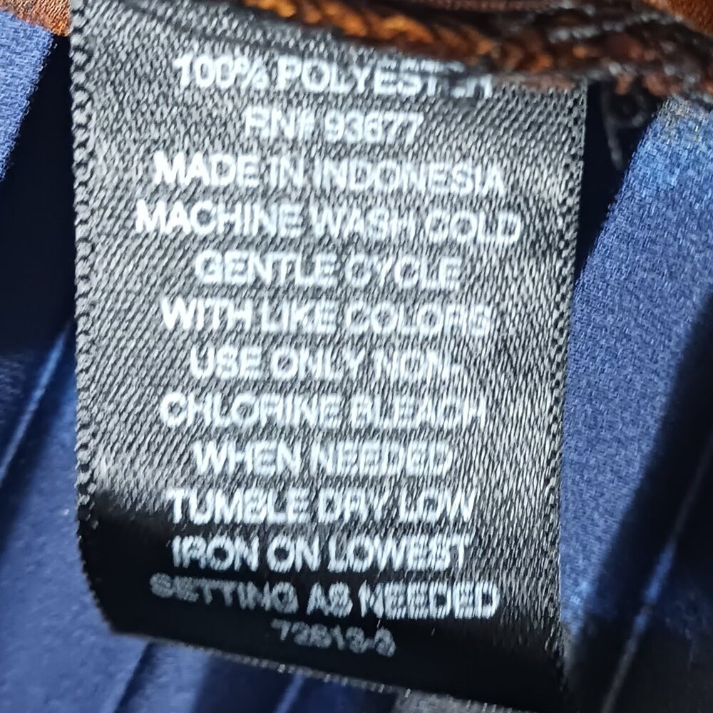 Worthington, NWT XL Midi Pleated Skirt W/ Abstract Print Navy Cream Gold & Black - Picture 14 of 14